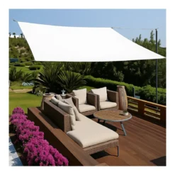 Tenda a Vela Quadrata 3x3 m Bianco Ombreggiante per Giardino e Terrazzo