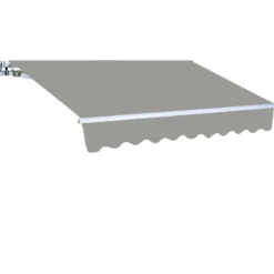 Tenda da Sole a Bracci Retrattili 3 metri Grigio con Rullo per Esterno da Balcone