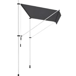 Tenda da Sole a Caduta Senza Viti 250x130 Altezza Regolabile Antracite