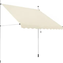 Tenda da Sole a Caduta Senza Viti 250x130 Altezza Regolabile Beige