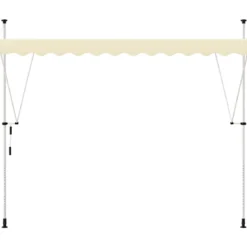 Tenda da Sole a Caduta Senza Viti 300x130 Altezza Regolabile Beige
