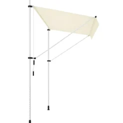 Tenda da Sole a Caduta Senza Viti 300x130 Altezza Regolabile Beige
