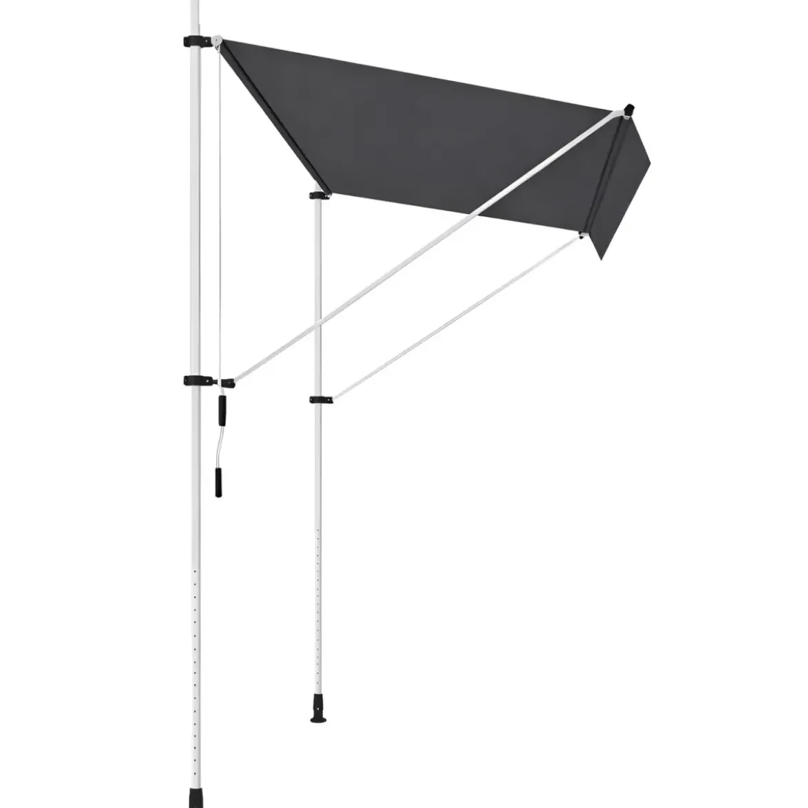Tenda da Sole a Caduta Senza Viti 300x130 Altezza Regolabile Antracite