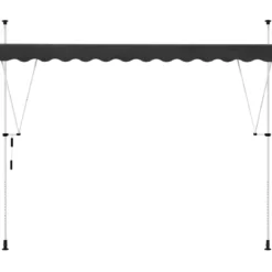 Tenda da Sole a Caduta Senza Viti 300x130 Altezza Regolabile Antracite