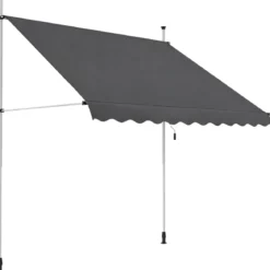 Tenda da Sole a Caduta Senza Viti 300x130 Altezza Regolabile Antracite