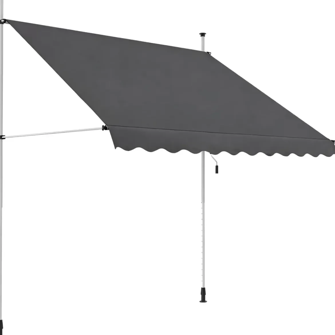 Tenda da Sole a Caduta Senza Viti 300x130 Altezza Regolabile Antracite