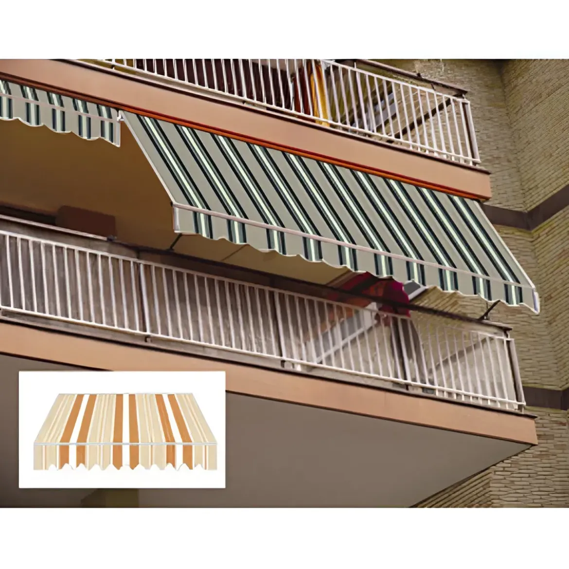 Tenda da Sole a Caduta 100x245 cm Alluminio e Poliestere Arancione