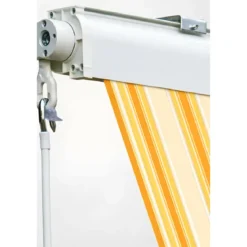 Tenda da Sole a Caduta 400x300 cm Rigato Giallo Bianco Cassonata Bracci