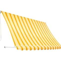 Tenda da Sole a Caduta 400x300 Riga Giallo Bianco Bracci Senza Cassone