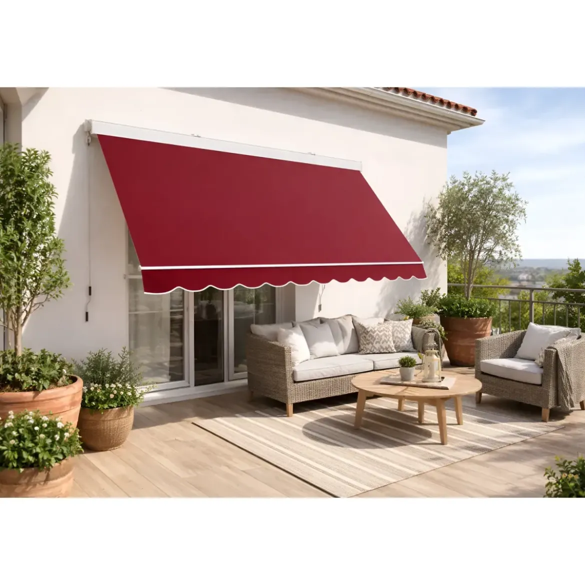 Tenda da Sole a Caduta 250x250 Rosso Ferrara Bracci Cassonata Esterno