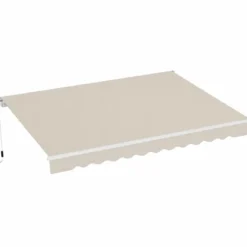 Tenda da Sole Avvolgibile a Barra Quadra 250x200 cm Beige da Esterno