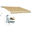 Tenda da Sole Avvolgibile a Barra Quadra 250x200 cm Beige Rigato