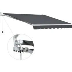 Tenda da Sole Avvolgibile a Barra Quadra 400x250 cm Antracite Esterno