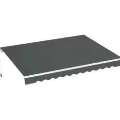 Tenda da Sole Avvolgibile a Barra Quadra 400x250 cm Antracite Esterno