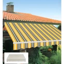 Tenda da Sole Avvolgibile 395x250 cm con Bracci Retrattili Tortora