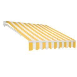 Tenda da Sole Avvolgibile 295x200 cm Bracci Retrattili Bianco Giallo