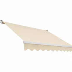 Tenda da Sole Barra Quadra 400x300 cm Beige Braccio a Catena