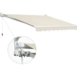 Tenda da Sole Beige 200x150 con Bracci Retrattili Inclinazione Regolabile