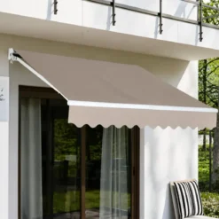Tenda da Sole Bracci Retrattili 395x250 cm con Motore Tortora