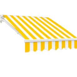 Tenda da Sole Bracci Retrattili 295x200 cm Motore Telecomando Righe Giallo