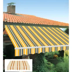 Tenda da Sole Bracci Retrattili 395x250 cm Alluminio Arancione Beige