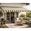 Tenda da Sole Eco 300x200 Riga Verde Bianco Barra Quadra Avvolgibile