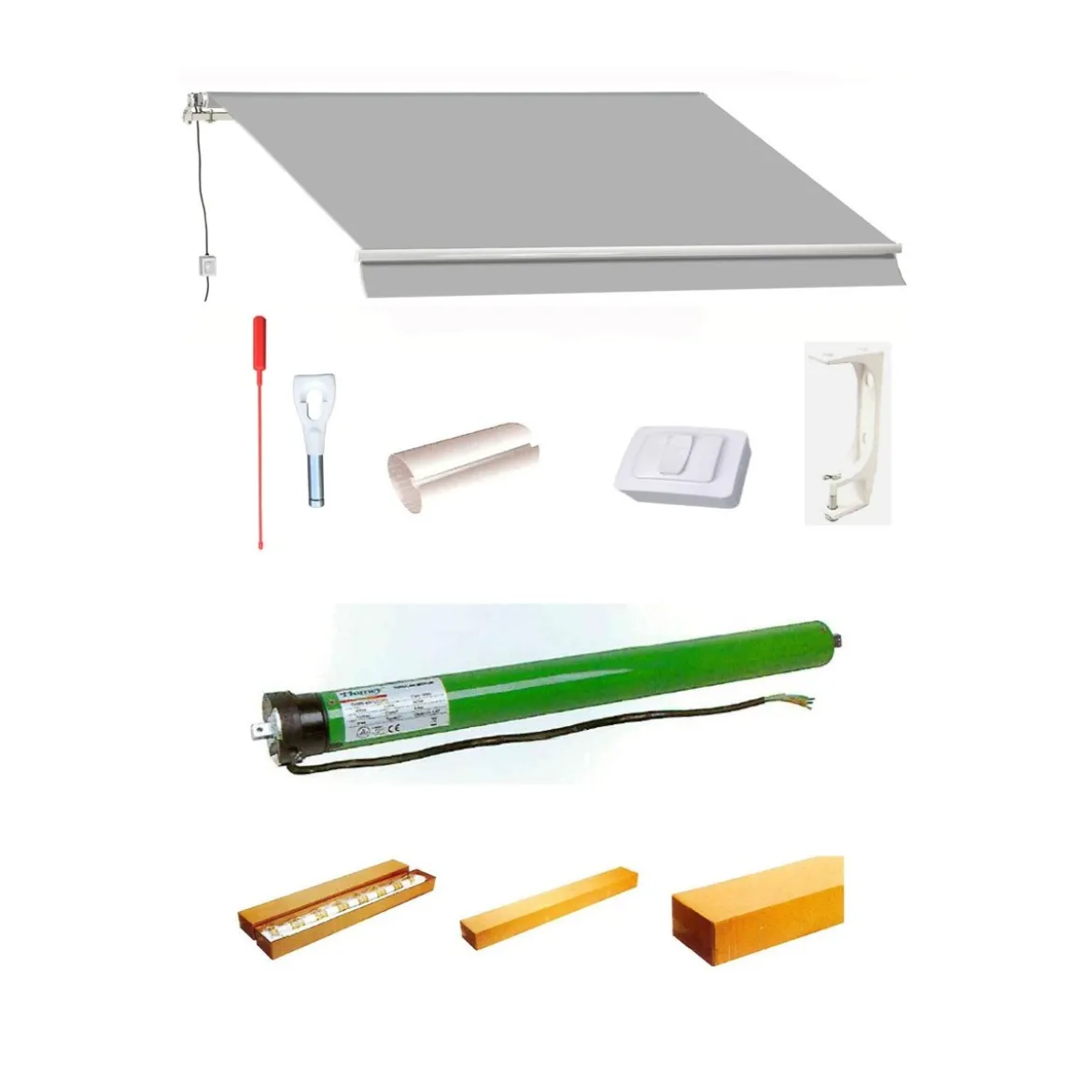 Tenda da Sole Grigia 300x200 cm a Bracci Retrattili con Motore Elettrica