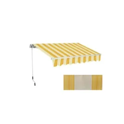 Tenda da Sole per Esterno Balcone 400x300 Avvolgibile Righe Gialla