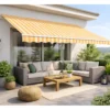 Tenda da Sole Riga Gialla 400x300 Bracci Retrattili a Barra Quadra