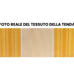 Tenda da Sole Riga Gialla 200x150 Bracci Retrattili a Barra Quadra