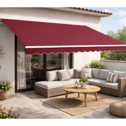 Tenda da Sole Rossa 300x200 Avvolgibile Esterno Inclinazione Regolabile