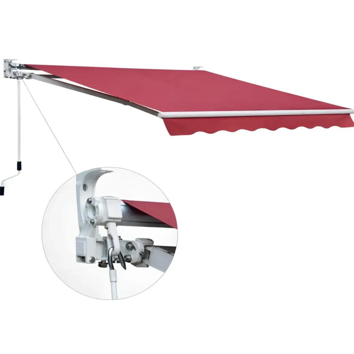 Tenda da Sole Rossa 200x150 Bracci Inclinazione Regolabile Barra Quadra