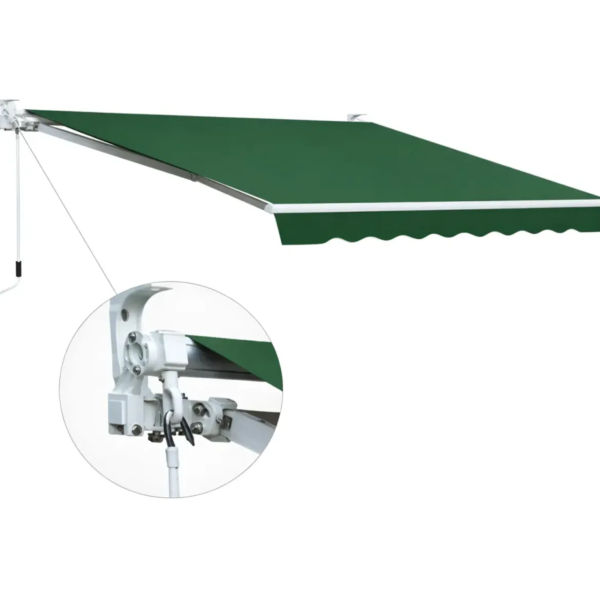 Tenda da Sole Verde 200x150 Bracci Inclinazione Regolabile Barra Quadra