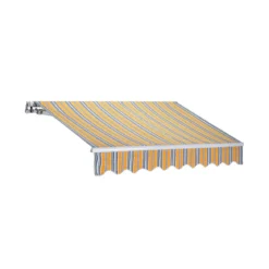 Tenda da Sole 250x200 a Bracci Retrattili Riga Gialla Rullo per Esterno Terrazzo