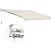 Tenda da Sole 400x250 Beige a Barra Quadra Avvolgibile da Esterno