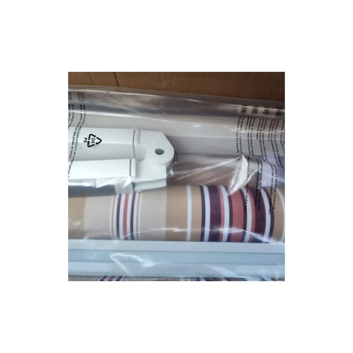 Tenda da Sole 300x200 con Bracci a Catena Righe Rosse Inclinazione Regolabile
