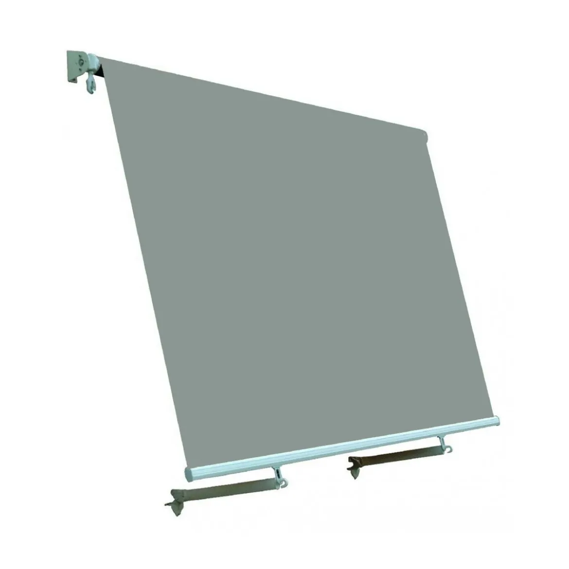 Tenda da Sole 245x245 Grigia a Caduta con Bracci per Balcone da Esterno Moderna