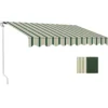 Tenda da Sole 400x250 Rigata Verde Bianco Barra Quadra Avvolgibile
