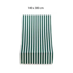 Tenda Righe Verde Parasole 140x300 a Soffitto con Anelli per Terrazzo
