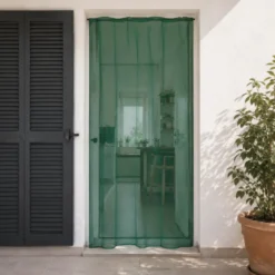 Tenda Zanzariera 140x240 Verde Poliestere Anti Insetti Porta Finestra