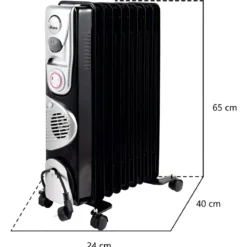 Termoradiatore Elettrico Ardes 9 Elementi 2000W con Termostato Nero
