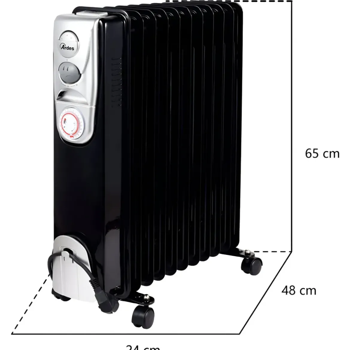Termoradiatore Elettrico Ardes 11 Elementi 2500W con Termostato Nero