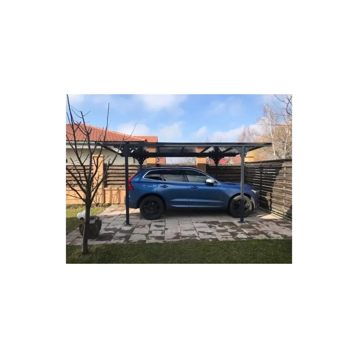 Tettoia in Alluminio 3x5 metri Carport Policarbonato Gazebo Posto Auto