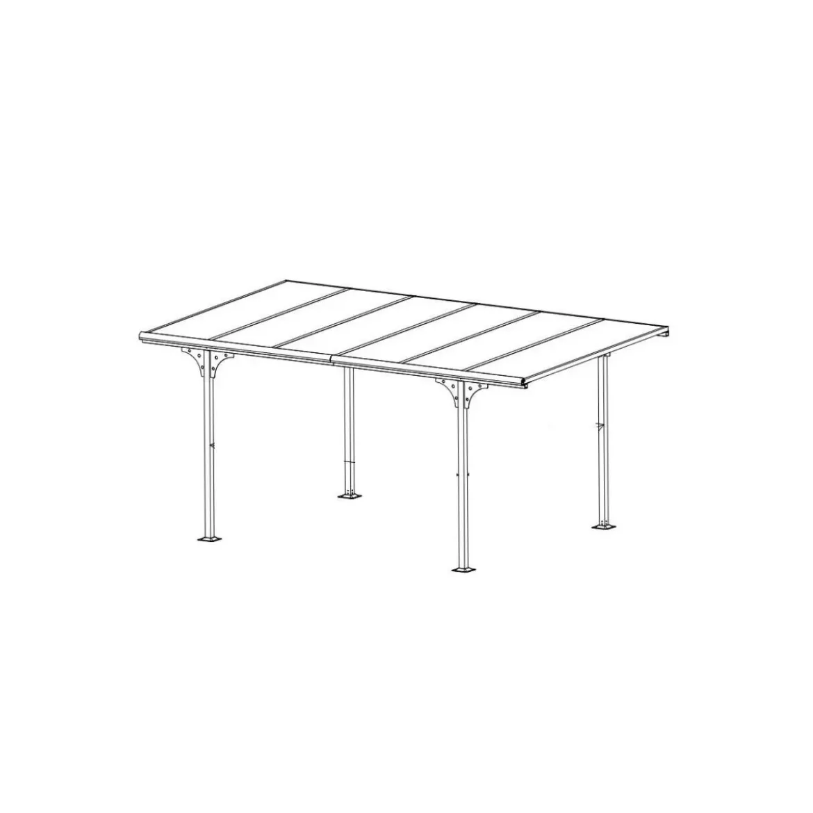 Tettoia in Alluminio 3x5 metri Carport Policarbonato Gazebo Posto Auto