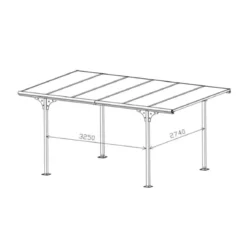 Tettoia in Alluminio 3x5 metri Carport Policarbonato Gazebo Posto Auto