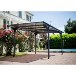 Tettoia in Alluminio 3x5 metri Carport Policarbonato Gazebo Posto Auto