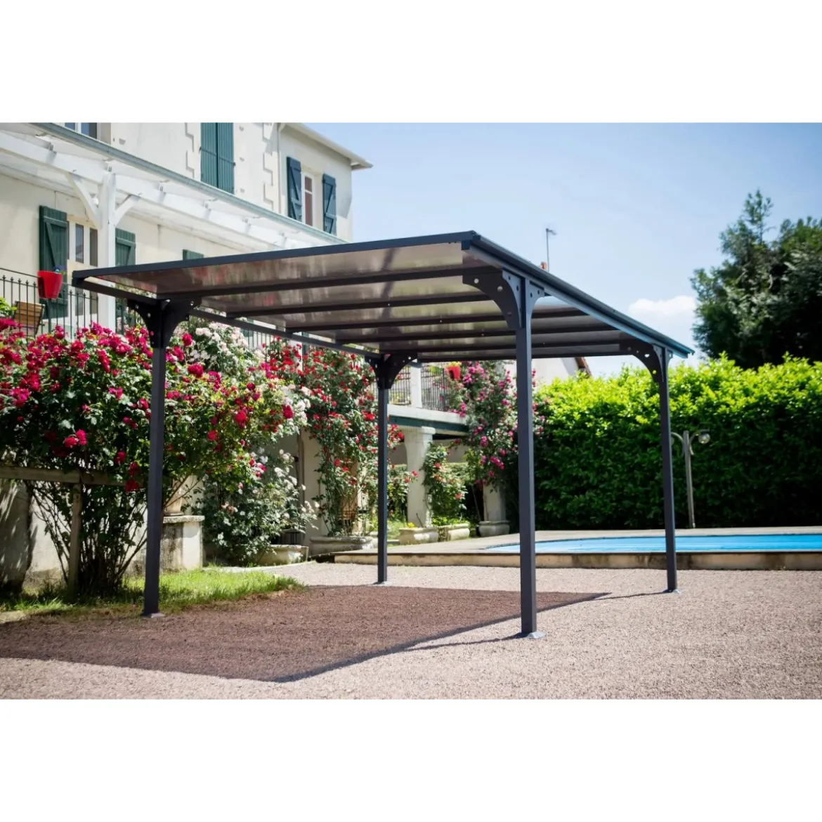 Tettoia in Alluminio 3x5 metri Carport Policarbonato Gazebo Posto Auto