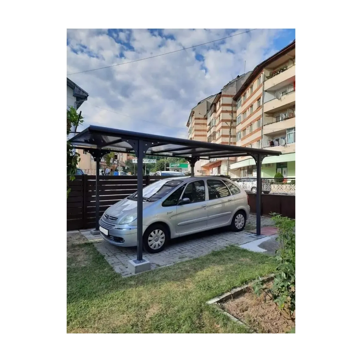 Tettoia in Alluminio 3x5 metri Carport Policarbonato Gazebo Posto Auto