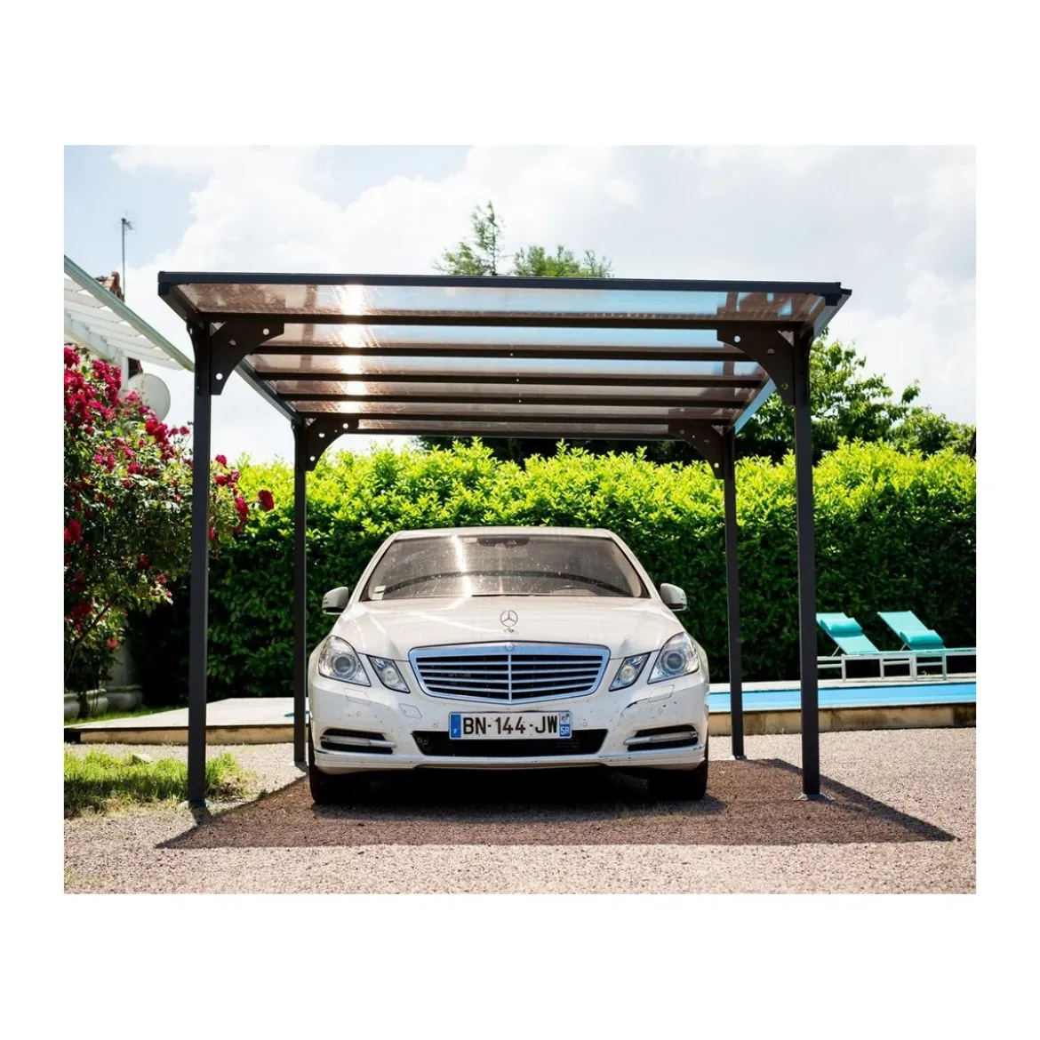 Tettoia in Alluminio 3x5 metri Carport Policarbonato Gazebo Posto Auto