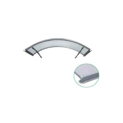 Tettoia Tonda 140x90 Alluminio Pensilina Arco Satinato Opalino Sgocciolatoio